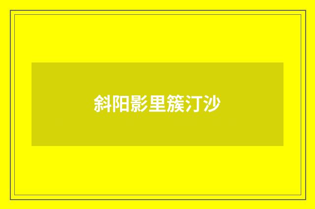 斜阳影里簇汀沙