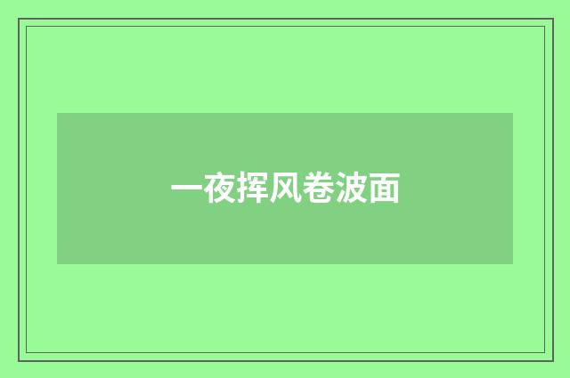 一夜挥风卷波面