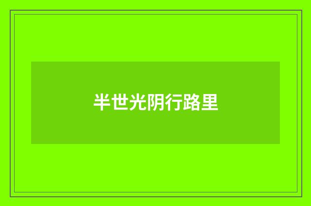 半世光阴行路里