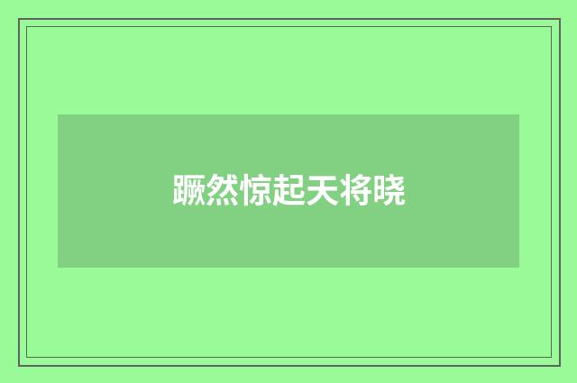 蹶然惊起天将晓