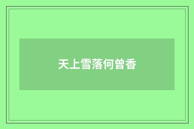天上雪落何曾香