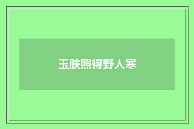 玉肤照得野人寒