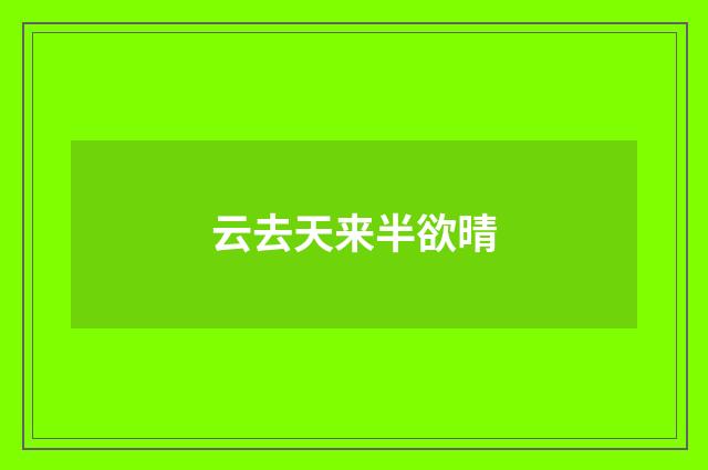 云去天来半欲晴