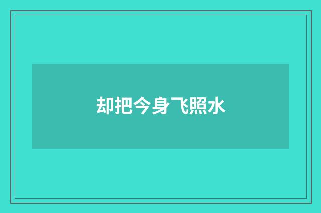 却把今身飞照水