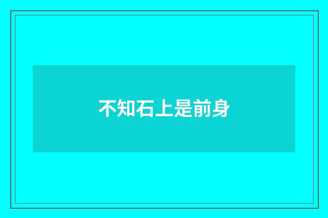 不知石上是前身