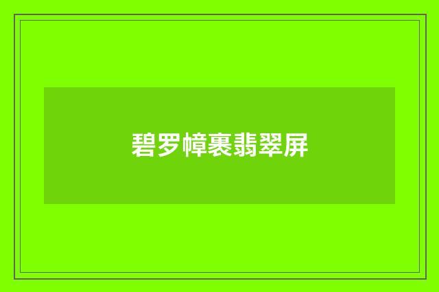 碧罗幛裹翡翠屏