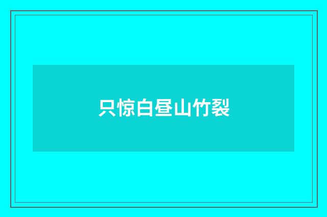 只惊白昼山竹裂
