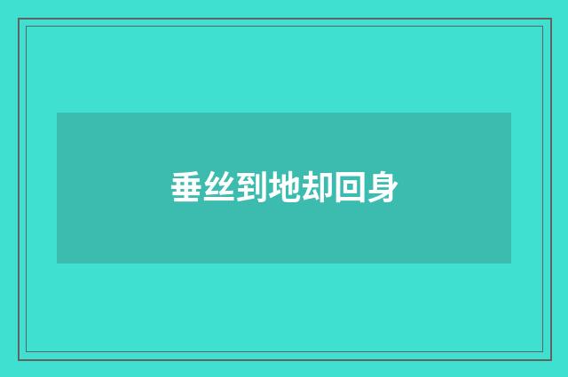 垂丝到地却回身