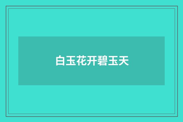白玉花开碧玉天