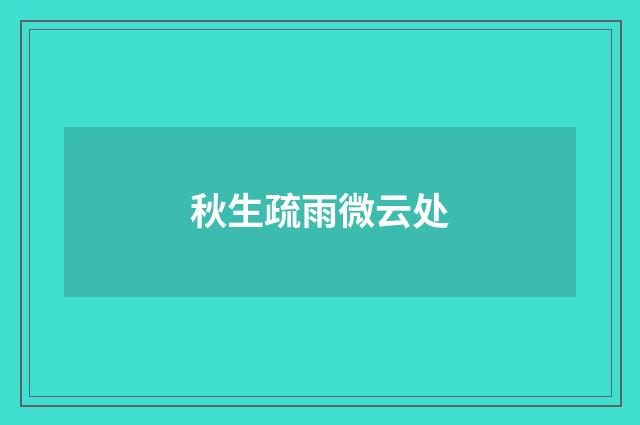秋生疏雨微云处