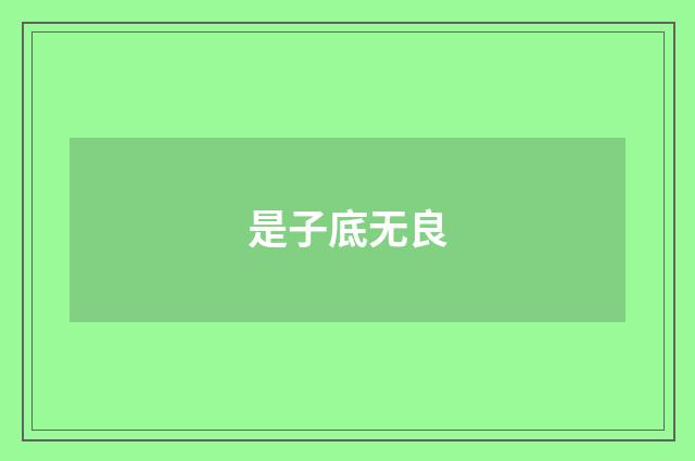 是子底无良