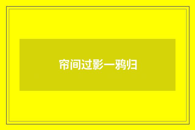 帘间过影一鸦归