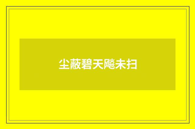 尘蔽碧天飚未扫