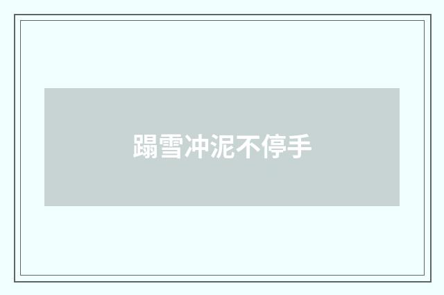 蹋雪冲泥不停手