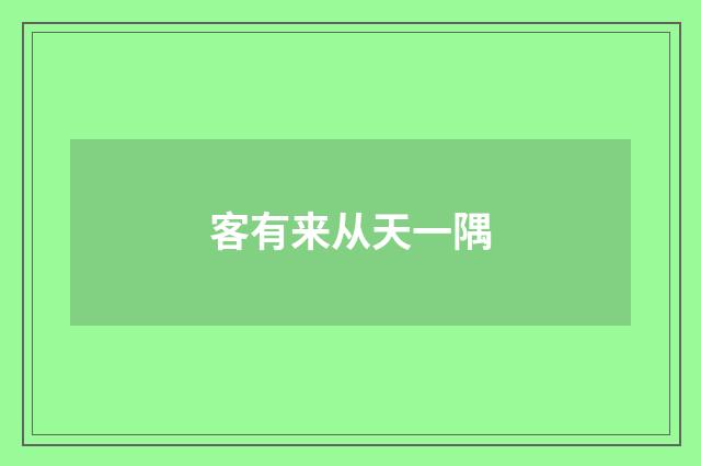 客有来从天一隅