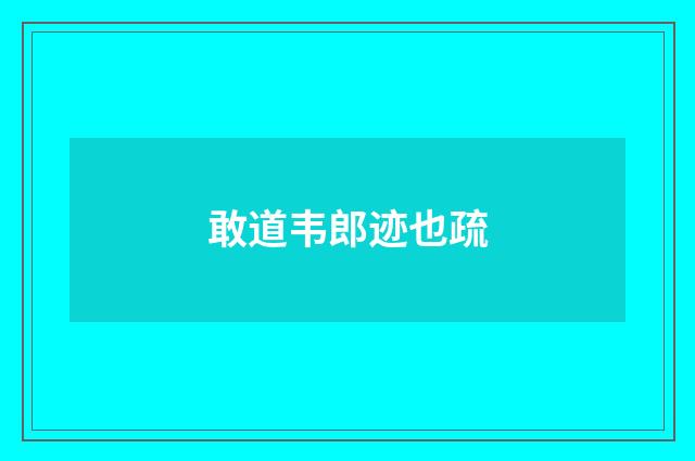 敢道韦郎迹也疏