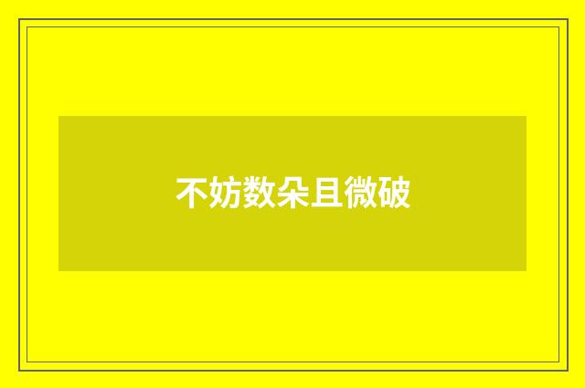 不妨数朵且微破