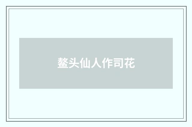 鳌头仙人作司花