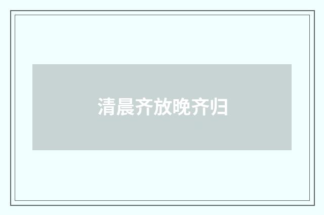 清晨齐放晚齐归