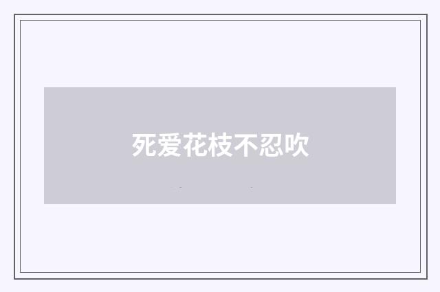 死爱花枝不忍吹