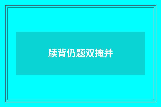 牍背仍题双掩并
