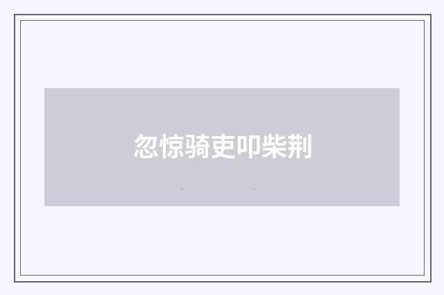 忽惊骑吏叩柴荆