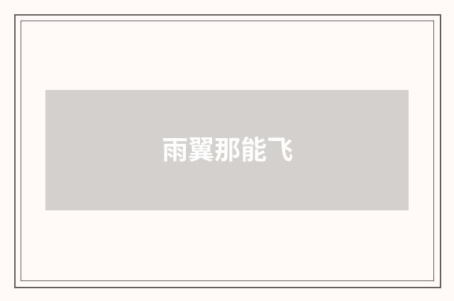 雨翼那能飞