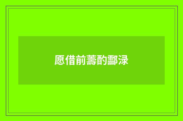 愿借前薵酌酃渌