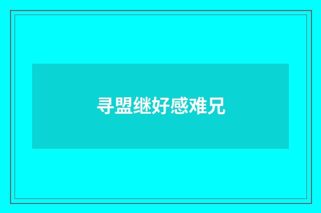 寻盟继好感难兄