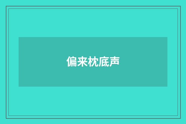 偏来枕底声