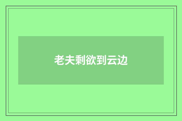 老夫剩欲到云边