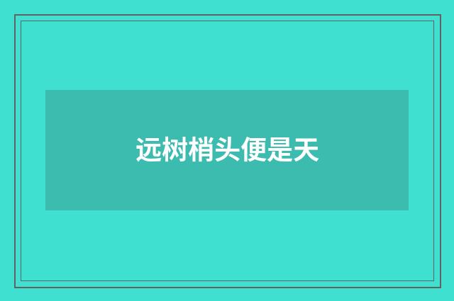 远树梢头便是天
