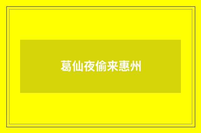 葛仙夜偷来惠州