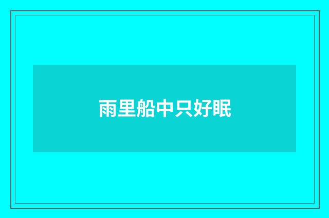 雨里船中只好眠