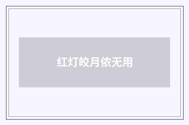 红灯皎月侬无用