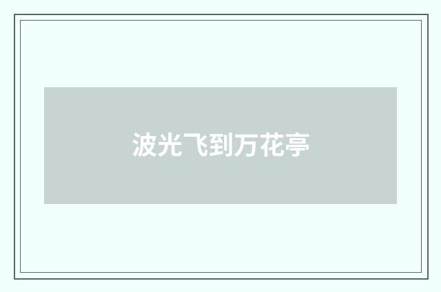 波光飞到万花亭