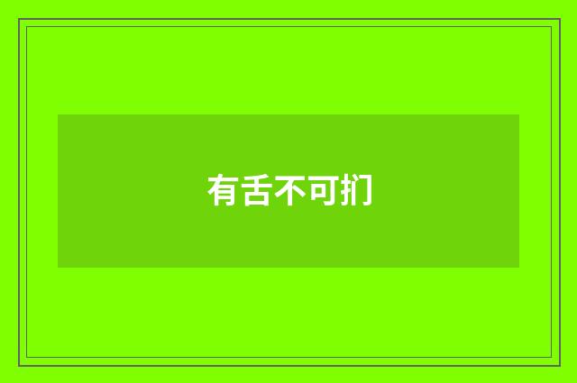有舌不可扪