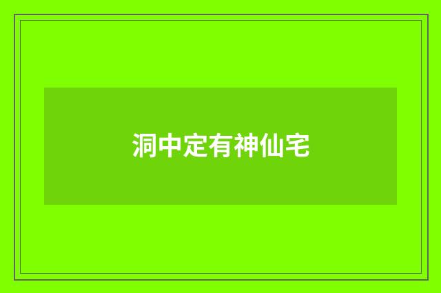 洞中定有神仙宅