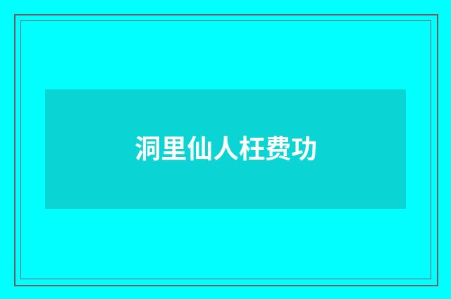洞里仙人枉费功