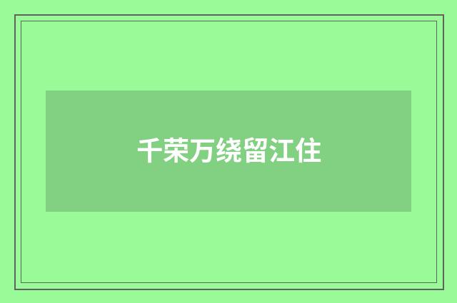 千荣万绕留江住