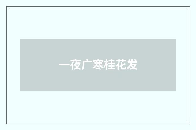 一夜广寒桂花发