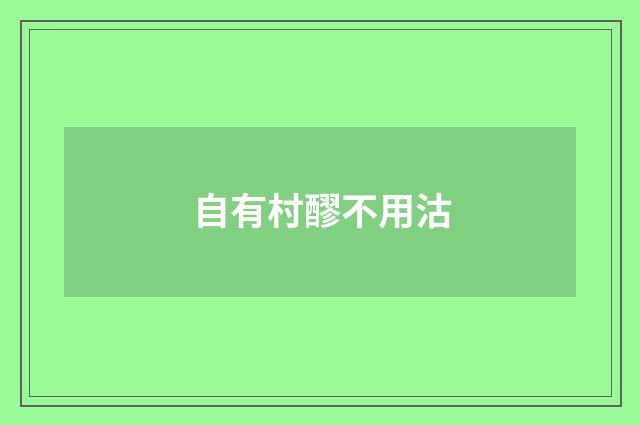 自有村醪不用沽