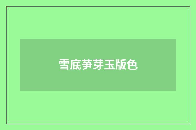 雪底芛芽玉版色
