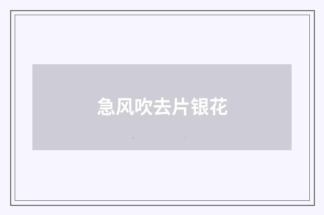 急风吹去片银花