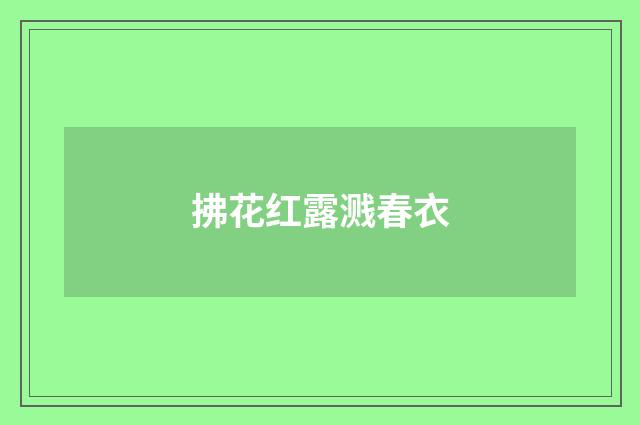 拂花红露溅春衣