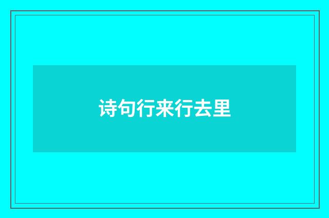 诗句行来行去里
