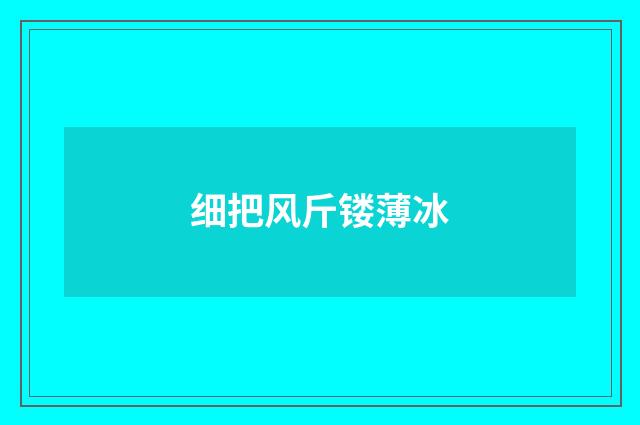 细把风斤镂薄冰
