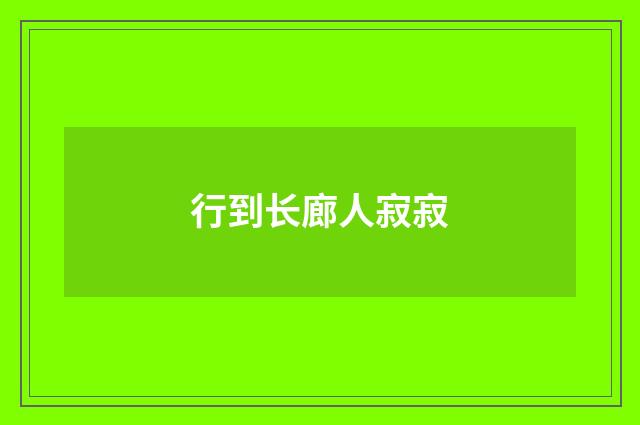 行到长廊人寂寂