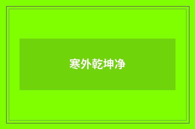 寒外乾坤净