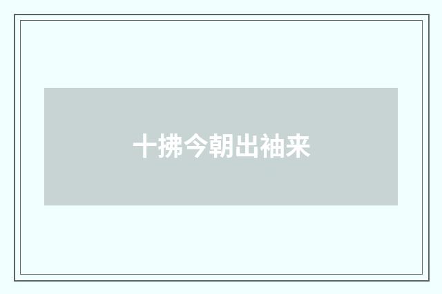 十拂今朝出袖来